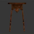 Wooden Carved Small Table With Intricate Antique Style Decorative Design