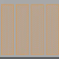 Four Orange Rectangular Panels With Woven Texture Arranged On Light Blue Background 3d model