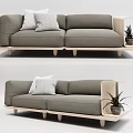 Modern double sofa multiplayer sofa 3d model