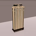 Modern High Rise Building Exterior Design With Decorative Top Windows And Dark Base