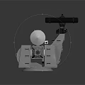 Military Weapon System With Telescopic Sight And Radar Device On Metal Base