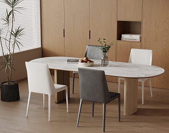 Dining table and chair 3d model