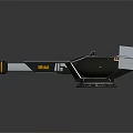 Futuristic Sci Fi Weapon With Black And Yellow Design Long Barrel And Support Base 3d model