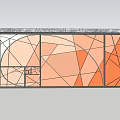 Colorful Stained Glass Feature Wall With Geometric Patterns Against Blue Sky