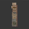 Three Different Storage Shelves With Vintage Crates Drawers And Boxes
