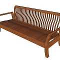 Wooden Leisure Chair With Slatted Backrest Comfortable Armrests And Simple Design