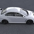White Mitsubishi Sports Car With Green License Plate
