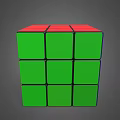 Rubik's Cube With Colorful Red Yellow Green Faces And Black Borders