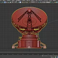 Industrial Satellite Communication Equipment With Parabolic Reflector And Metal Frame Base