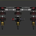 Mechanical Multi Legged Household Device With Black Red Silver Joints And Functional Parts