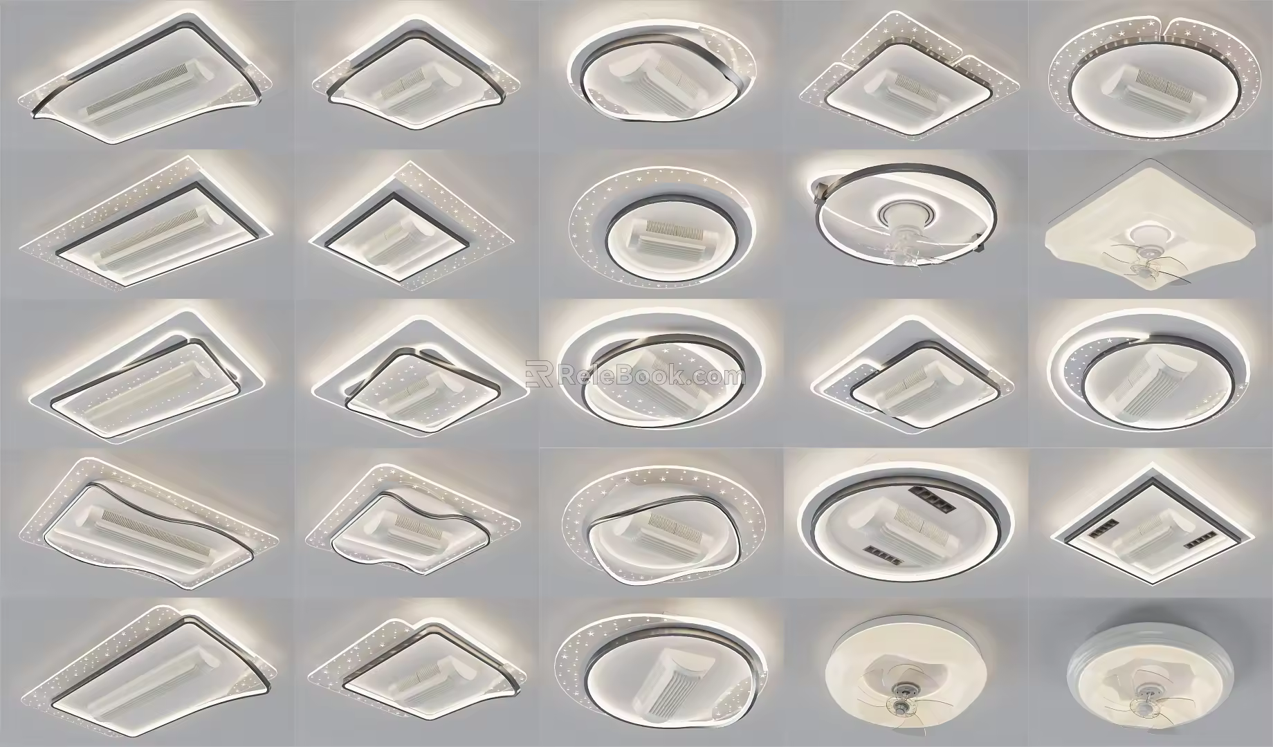 Leafless fan lamp ceiling lamp 3d model