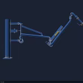 Blue Industrial Equipment With Metal Rotating Arm For Material Handling Operations