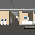 Modern Hospital Outpatient Clinic Interior With Self Service Kiosks Reception Desk And Digital