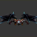 Blue Skinned Mythical Character With Horns Red Gold Armor And Blue Wings