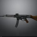Vintage Military Rifle Featuring Wooden Stock Metal Components And Detailed Magazine