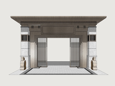 Residential gate Residential district gate Entrance door Landscape gate model