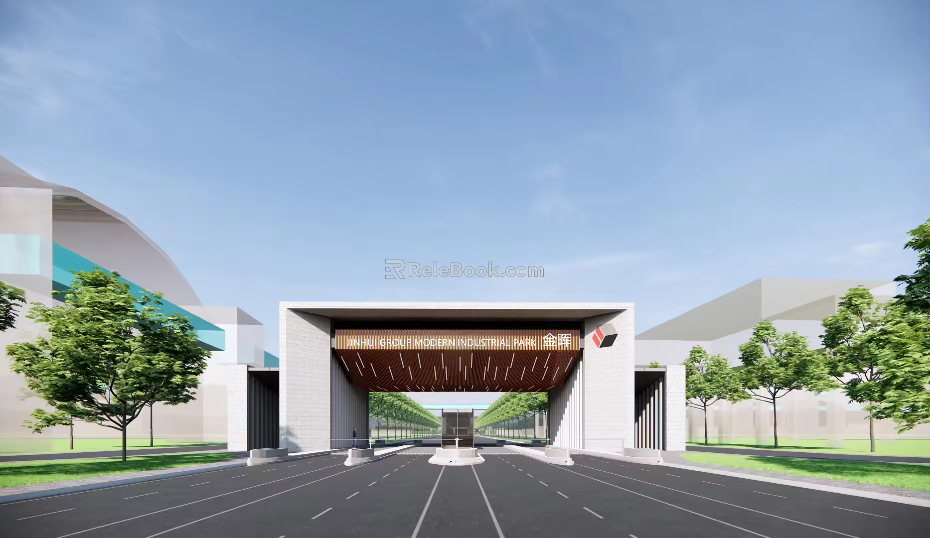 Modern Gate Factory Gate 3d model