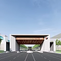 Modern Gate Factory Gate 3d model