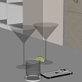 Modern Ornaments Combination Fruit Wine Glass Water Cup Ornaments Kitchen 3d model