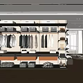 Modern Walk-in Closet Interior With Open Storage Hanging Area And Drawer Systems