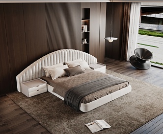 Modern Double Bed 3d model