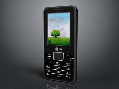LG Classic Feature Phone With Numeric Keypad And Screen Showing Tree Image Design 3d model