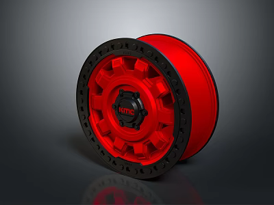Red Wheel With Black Rim And Hitachi Logo For Daily Household Supplies 3d model