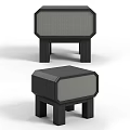 Stylish Modern Nightstand Design With Wooden Frame And Fabric Front Panel