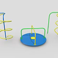 Colorful Kids Sports Equipment With Spiral Structures And Circular Platform