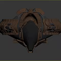 3D Designed Mechanical Style Copper Black Upper Body Armor With Structured Plates And Intricate Details