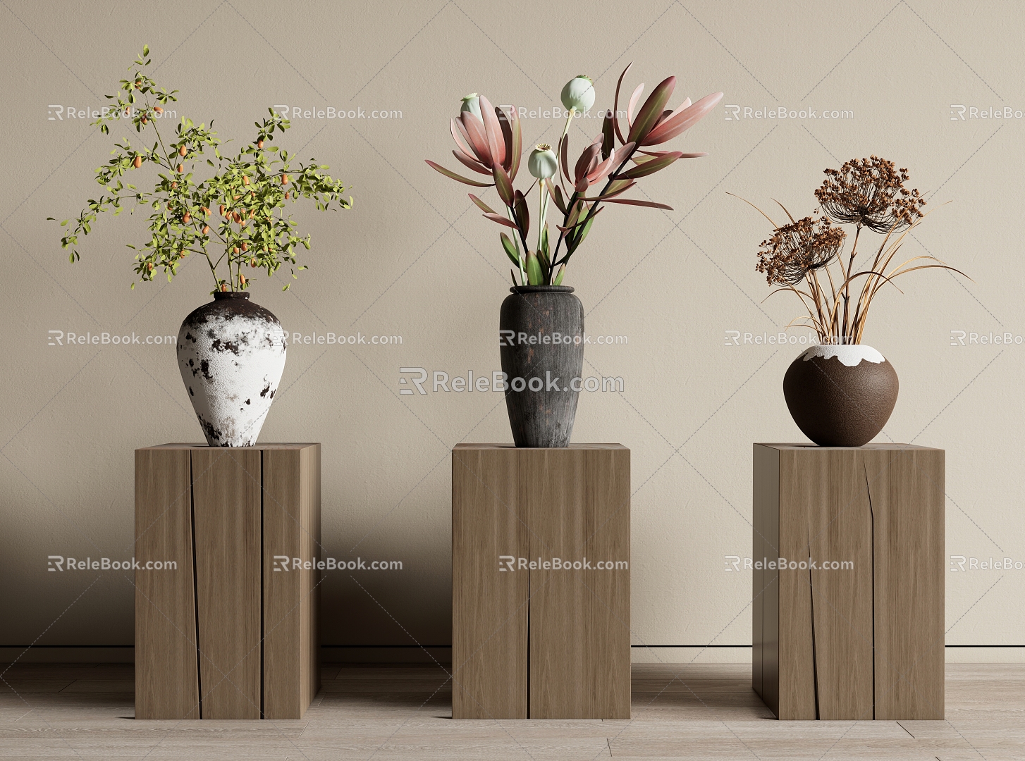 Quiet Vase Vase Flower Art Ceramic Utensils 3d model