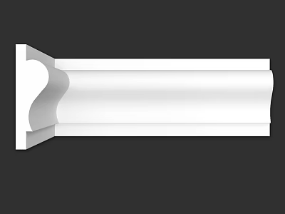 White Decorative Architectural Molding With Curved Design For Interior Decoration 3d model