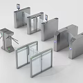Public Facilities Various Access Control Turnstiles Including Swing Gates And Flap Barriers 3d model