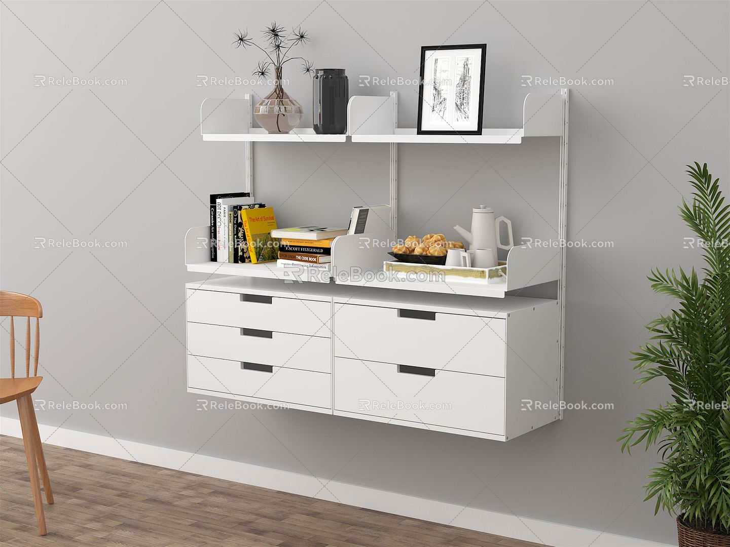 Modern Wall Shelf Storage Rack 3d model