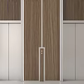 Modern Elevator Design With Wooden Panels Metal Frames Double Doors And Control Panel 3d model