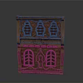 Architectural Building Model With Red Brick Structure And Arched Windows Design