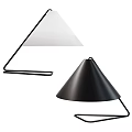 Modern Minimalist Desk Lamps With Cone Shades Black White Metal Base Design