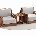New Chinese-style Single Sofa 3d model