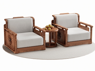 New Chinese-style Single Sofa 3d model