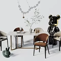 Modern Dining Table and Chair Combination Dining Table and Chair 3d model