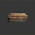 Intricate Carved Ceramic Sculpture Bowl With Blue Interior Gold Red Accents And Decorative Patterns
