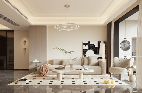 modern living room 3d model