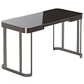 Sleek Modern Desk For Home Office With Metal Frame And Wooden Top