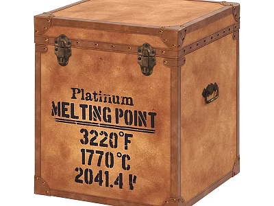 Vintage Leather Bedside Table With Metal Hardware And Melting Point Design 3d model