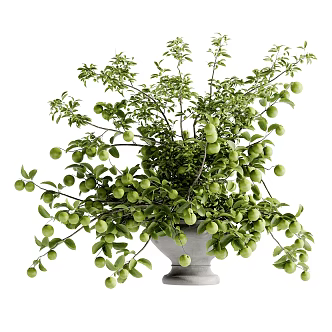 Modern Vase Flower Art Pottery Pot Vase Flower Art Fruit Flower Art 3d model