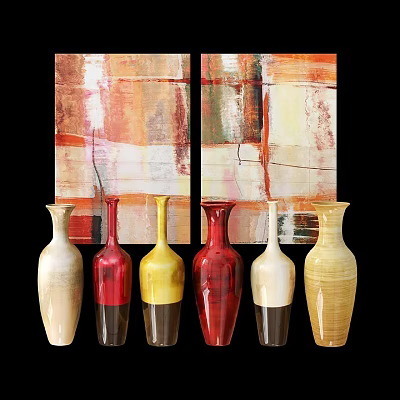 Colorful Ceramic Vessels With Modern Design For Home Interior Decoration 3d model