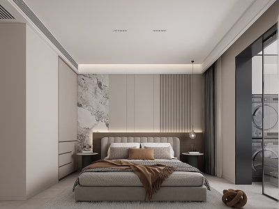 Bedroom Room Master Bedroom Second Bedroom Ceiling Lamp Bedding Curtain Bedside Table Bedside Background Boys Room Girls Room Children's Room Computer Chair 3d model