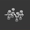 Metallic Shiny Engine Piston Connecting Rod Assemblies Mechanical Parts With Multiple Units