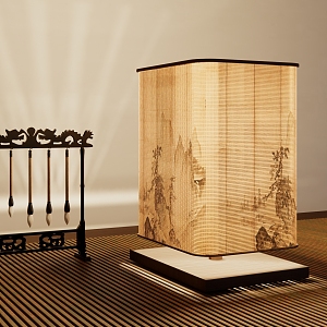 New Chinese Style Simple National Style Retro Bedside Lamp Zen Ancient Style Night Lamp Artistic Small Table Lamp Simple National Bedside Lamp Zen Ancient Night Lamp 3d model