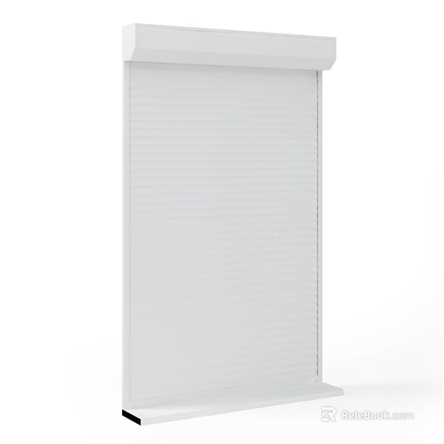 White Roller Curtain with Simple Design for Window Decoration in Home Interior 3d model
